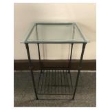 Glass Top Metal Side Table Plant Stand