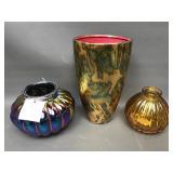 Quirky Metallic Vase & Glass Pumpkin Bud Vases