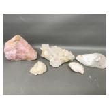 Pink Quartz Crystal & More Raw Crystal Clusters
