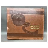 Vintage Leather Record Album With 45's