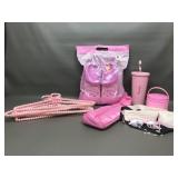 Pink Faux Pearl Hangers, Glitter Croc Like Shoes
