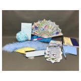 Blue M Tank, Feather Hand Fans & Blue Obsessed