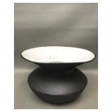 Antique Cast Iron & Enamel Railroad Spittoon