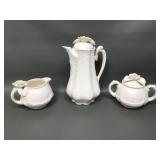 Handmade Porcelain Teapot, Creamer & Sugar Set