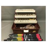 Tackle Box, Telescoping Fishing Poles & Lures