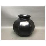 Vintage Blackware Vase Oaxaca Mexico