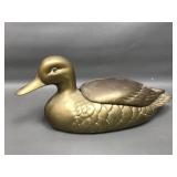 Solid Brass Vintage Duck Trinket Box