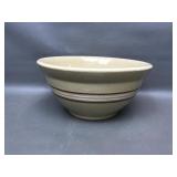 Antique Brown Banded Unsigned Pottery Bowl