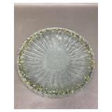 Vtg Signed Loretta Clover Fused Art Glass Plate