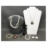 Mosaic Shell Pendant, Abalone Owl Brooch & More