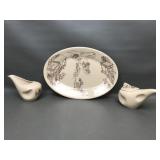 Wellsville China Swing Ware Creamer & Platter Set