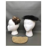 Vintage Fur Fascinators & Sweet Gold Purse