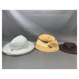 Vtg Union Made Raffia, Roberta J, & Wallaroo Hats