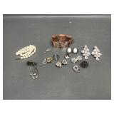 Fancy Costume Jewelry W Cameo Clip On Earrings