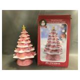 Nostalgic Christmas Ceramic Pink Light Up Tree