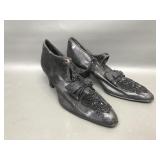 Antique Edwardian Women's Beaded Leather Shoes