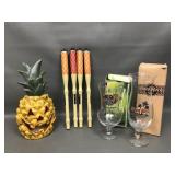 Quirky Lightup Pineapple Blowmold, Rainforest Cafe