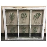 Vintage Wooden Window W Handpainted Details