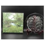 Orrefors Lars Hellsten Glass Platter Tray W Box