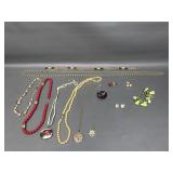 Cliosonne Pendant & Vtg Costume Jewelry