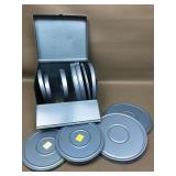 Vintage 8mm Film Reel Canisters & Case