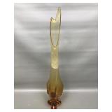 Epic Mcm Viking? Amber Swung Glass Vase