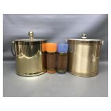 Mcm Vintage Ice Buckets & Libbey Siesta Ware Tiki