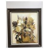 Vintage Floral Still Life Painting Signed