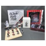 Libbey & Le Smith Glass Trays, Snowman Tictactoe &