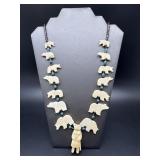 Vintage Zuni Carved Bone Native American Polar