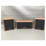 Vtg Wood Grain Technics Channel Speakers