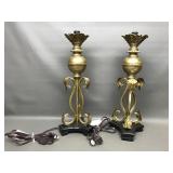 Rococo Style Ornate Acanthus Leaf Detail Lamps