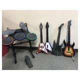 Rock Band For Playstation Drum Set & Guitars.