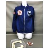 Xs Adult Vintage Blue Sweatshirt W Patches