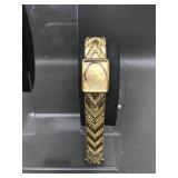 Yellow Gold Tone Ladies Vtg Cocktail Watch Band