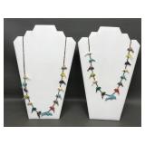 Native American Carved Dolphin Fetish Necklaces