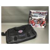 Vintage Red Wings Calendar And Pistons Bag