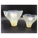 Yellow Opalescent Murano Venetian Glass Bowls