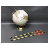 Table Top Globe And Cross Bow Pins