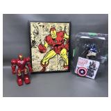 Captain America, Iron Man Figurines & Canvas Wall