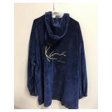 Vtg Karl Kani-jeans Large Velour Hooded Jacket