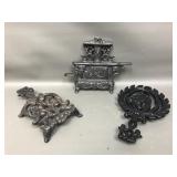 Wilton Cast Iron Cherub Trivet & Refinished