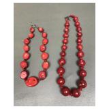Red Bamboo Coral Beaded Necklaces