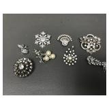 Eisenberg & More Vtg Silver Tone Brooch Pins