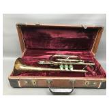 Vtg Westminster Brass Trumpet W Mother Of Pearl