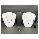 Sterling Silver Faux Pearl, Seed Bead Earrings &