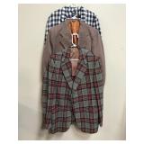 Vtg Tartan 70's Men's Plaid Blazer, Gingham Twill