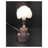 Le Smith Frosted Dutch Girl Pink Glass Art Deco