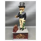 Vintage Uncle Sam Cast Iron Mechanical Coin Bank