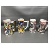 Miller High Life & Budweiser Beer Steins